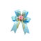 Blue bow for festive isolated on with white