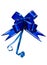 à¸ºBlue bow isolated on white background with copy space. Ribbon for gift or present concept. Happy New year decorative