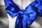 Blue Bow and Sash on Chair at Event or Reception