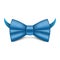 Blue bowtie icon, realistic style
