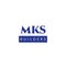Blue Boxed MKS Builders Minimal Vector Logo Icon for Brand Identity
