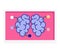 Blue brain hemispheres connected by lines on pink background. Conceptual mind, intelligence, mental health vector