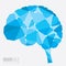 Blue Brain polygon, Vector illustration.