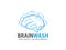 Blue brain wash vector logo design