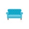 Blue bridgewater sofa. Vector illustration. Flat icon of settee