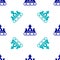 Blue British crown icon isolated seamless pattern on white background. Vector