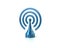Blue broadcasting icon