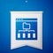 Blue Browser files icon isolated on blue background. White pennant template. Vector