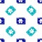 Blue Browser incognito window icon isolated seamless pattern on white background. Vector