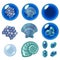 Blue bubbles set