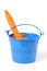 Blue bucket and new orange brush.