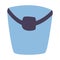 Blue bucket. Simple flat or doodle cartoon style. Harvesting time. Isolated instrument or tool for gardening. Agriculture or