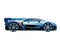 Blue Bugatti brand car with number one