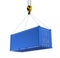 Blue building containers, cargo containers, residential containers. 3d render