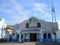 Blue, building, sky, place, of, worship, church, facade, parish, historic, site, city, arch