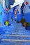 Blue buildings in Chefchaouen old city,Morocco