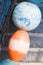 BLue buoy hanging out to dry