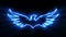 Blue Burning Eagle Logo with Reveal Effect and Light Rays