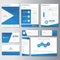 Blue business brochure flyer leaflet presentation card template Infographic elements flat design set for marketing