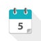 Blue business calendar 5 icon