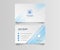 Blue business card template illustration design. Identity vector corporate blank