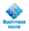 Blue business glass logo