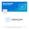 Blue Business Logo Template for Audio, frequency, hertz, sequence, wave. Facebook Timeline Banner Design. vector web banner