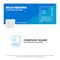 Blue Business Logo Template for Bank, deposit, safe, safety, strongbox. Facebook Timeline Banner Design. vector web banner