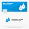 Blue Business Logo Template for blood, drop, liquid, Plus, Minus. Facebook Timeline Banner Design. vector web banner background