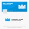 Blue Business Logo Template for Castle, defense, fort, fortress, landmark. Facebook Timeline Banner Design. vector web banner