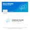 Blue Business Logo Template for cloud, search, storage, technology, computing. Facebook Timeline Banner Design. vector web banner