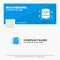 Blue Business Logo Template for database, data, architecture, infographics, monitoring. Facebook Timeline Banner Design. vector