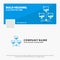 Blue Business Logo Template for database, distributed, connection, network, computer. Facebook Timeline Banner Design. vector web