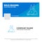 Blue Business Logo Template for disaster, eruption, volcano, alert, safety. Facebook Timeline Banner Design. vector web banner