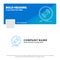 Blue Business Logo Template for Disc, dj, phonograph, record, vinyl. Facebook Timeline Banner Design. vector web banner background