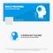 Blue Business Logo Template for Mind, Creative, thinking, idea, brainstorming. Facebook Timeline Banner Design. vector web banner