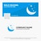 Blue Business Logo Template for Moon, Night, star, weather, space. Facebook Timeline Banner Design. vector web banner background