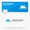 Blue Business Logo Template for Nature, hill, landscape, mountain, water. Facebook Timeline Banner Design. vector web banner