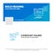 Blue Business Logo Template for resume, storage, print, cv, document. Facebook Timeline Banner Design. vector web banner