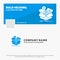 Blue Business Logo Template for savings, box, budget, money, growth. Facebook Timeline Banner Design. vector web banner background