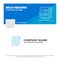 Blue Business Logo Template for server, storage, rack, database, data. Facebook Timeline Banner Design. vector web banner