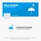 Blue Business Logo Template for Umbrella, camping, rain, safety, weather. Facebook Timeline Banner Design. vector web banner
