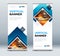 Blue Business Roll Up Banner. Abstract Roll up background for Presentation. Vertical roll up,exhibition display