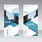 Blue Business Roll Up Banner flat design template ,Abstract Geometric banner Vector illustration