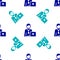 Blue Businessman icon isolated seamless pattern on white background. Business avatar symbol user profile icon. Male user