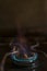 Blue butane gas fire