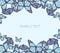 Blue butterflies background Vector blue colored sample text background Web banner