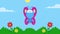 Blue Butterfly Cartoon Character Flying