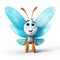 Blue Butterfly Character Illustration In Pixar Style