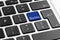 Blue button with word Blacklist on laptop keyboard, closeup